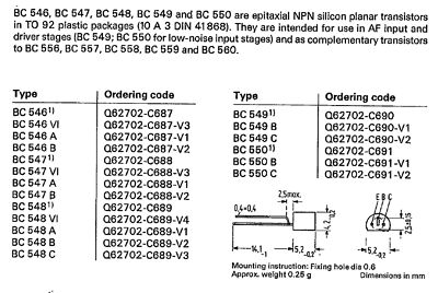 BC547 - NPN Silicon Transistors - Siemens